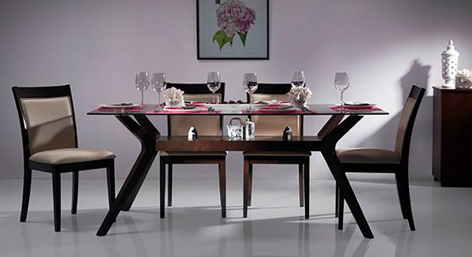 Wesley 6 Seater Glass Top Dining Table - Urban Ladder