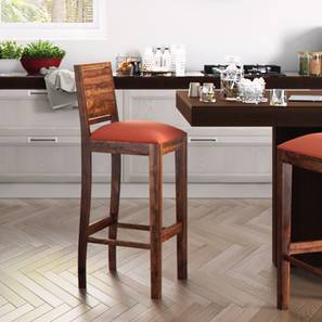Foot stools, Nested Stools and Bar Stools | Bedroom, Living Room ... - Oribi Bar Chair (Teak Finish, Burnt Orange)